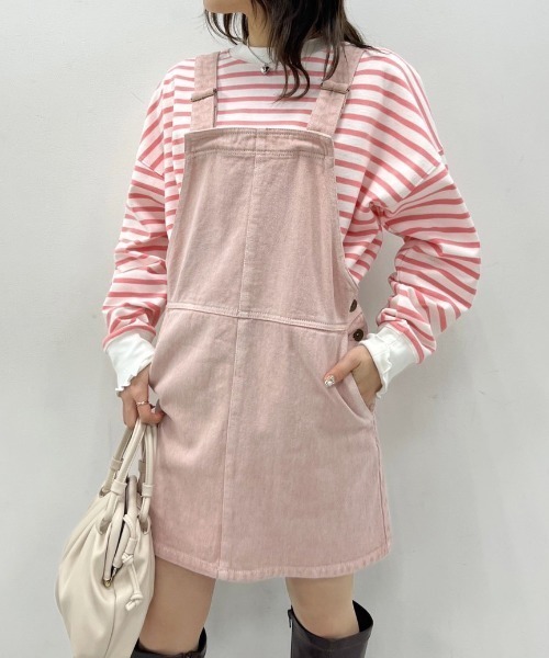 one after another NICE CLAUP(ワンアフターアナザーナイスクラップ)の「ゆるっとメローボーダートップス(Tシャツ/カットソー・レディース・ブラック/ピンク/ブルー/パープル系その他・FREE)」の2枚目の写真