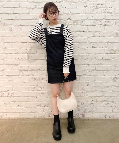 one after another NICE CLAUP(ワンアフターアナザーナイスクラップ)の「ゆるっとメローボーダートップス(Tシャツ/カットソー・レディース・ブラック/ピンク/ブルー/パープル系その他・FREE)」の13枚目の写真