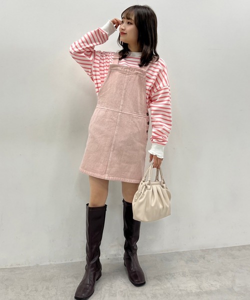 one after another NICE CLAUP(ワンアフターアナザーナイスクラップ)の「ゆるっとメローボーダートップス(Tシャツ/カットソー・レディース・ブラック/ピンク/ブルー/パープル系その他・FREE)」の10枚目の写真