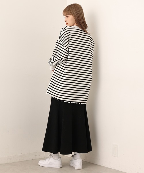 one after another NICE CLAUP(ワンアフターアナザーナイスクラップ)の「ゆるっとメローボーダートップス(Tシャツ/カットソー・レディース・ブラック/ピンク/ブルー/パープル系その他・FREE)」の14枚目の写真