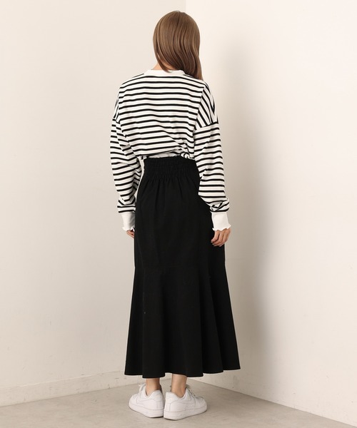 one after another NICE CLAUP(ワンアフターアナザーナイスクラップ)の「ゆるっとメローボーダートップス(Tシャツ/カットソー・レディース・ブラック/ピンク/ブルー/パープル系その他・FREE)」の8枚目の写真