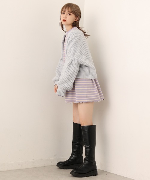 one after another NICE CLAUP(ワンアフターアナザーナイスクラップ)の「ゆるっとメローボーダートップス(Tシャツ/カットソー・レディース・ブラック/ピンク/ブルー/パープル系その他・FREE)」の18枚目の写真