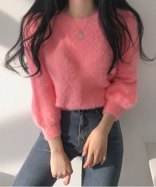 SONA（ソナ）の「[BELLIDE MADE] シンプルシャギーニット（Tシャツ/カットソー・レディース・アイボリー/ブラック/ライトグリーン/スカイブルー/ブルーグリーン/パープル/イエロー/ピンク/ライトピンク・FREE）」の22枚目の写真