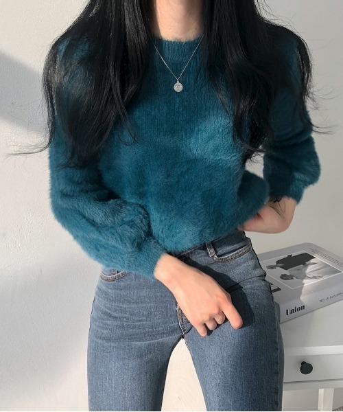 SONA（ソナ）の「[BELLIDE MADE] シンプルシャギーニット（Tシャツ/カットソー・レディース・アイボリー/ブラック/ライトグリーン/スカイブルー/ブルーグリーン/パープル/イエロー/ピンク/ライトピンク・FREE）」の15枚目の写真
