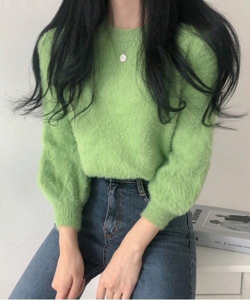 SONA（ソナ）の「[BELLIDE MADE] シンプルシャギーニット（Tシャツ/カットソー・レディース・アイボリー/ブラック/ライトグリーン/スカイブルー/ブルーグリーン/パープル/イエロー/ピンク/ライトピンク・FREE）」の16枚目の写真