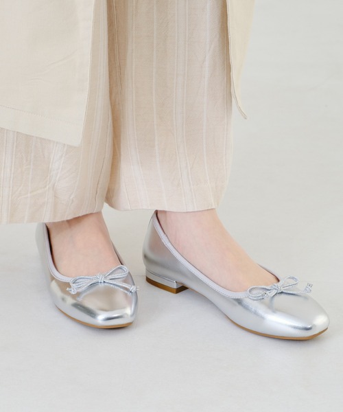 WA ORiental TRaffic（ダブルエーオリエンタルトラフィック）の「スクエアトゥバレエシューズ/22104（バレエシューズ・レディース・ベージュ/オレンジ/ブラック/シルバー・34/40/37/38/42/35/41/39/36/33/43）」の4枚目の写真