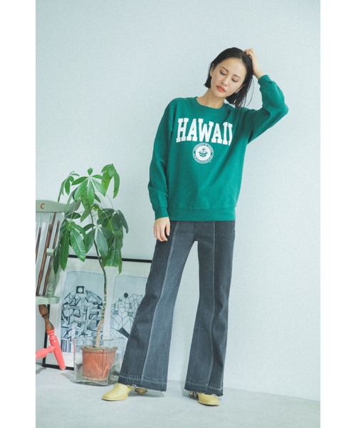 GOOD ROCK SPEED(グッドロックスピード)の「(GOOD ROCK SPEED)別注カレッジスエット(スウェット・レディース・グレー/グリーン・FREE)」の12枚目の写真