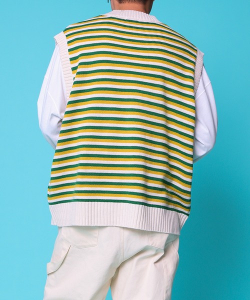 PairPair（ペアペア）の「アソート柄ニットベスト(ユニセックス)（ベスト・レディース・ブラック/アイボリー/グリーン系/パープル系・FREE）」の19枚目の写真