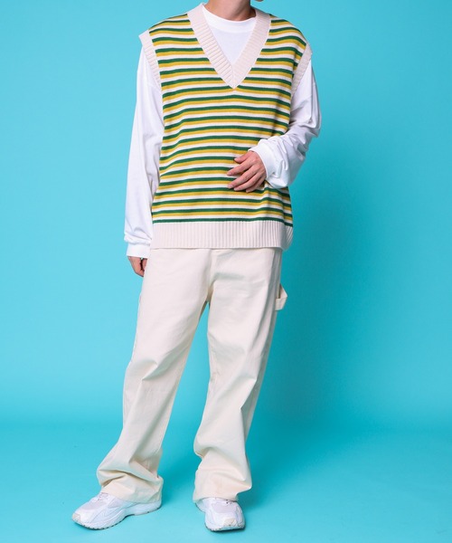 PairPair（ペアペア）の「アソート柄ニットベスト(ユニセックス)（ベスト・レディース・ブラック/アイボリー/グリーン系/パープル系・FREE）」の9枚目の写真