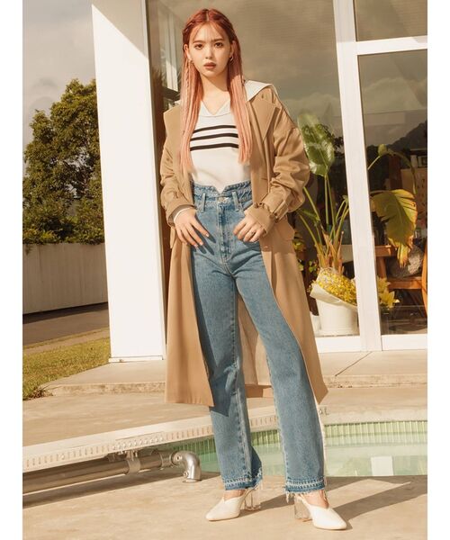 CALNAMUR（カルナムール）の「スプリングダブルコート（トレンチコート・レディース・ベージュ/カーキ・FREE）」の3枚目の写真