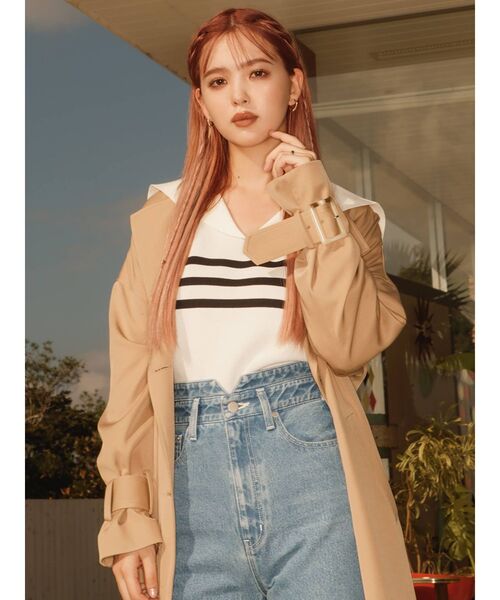 CALNAMUR（カルナムール）の「スプリングダブルコート（トレンチコート・レディース・ベージュ/カーキ・FREE）」の19枚目の写真