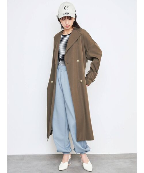 CALNAMUR（カルナムール）の「スプリングダブルコート（トレンチコート・レディース・ベージュ/カーキ・FREE）」の10枚目の写真