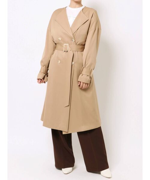 CALNAMUR（カルナムール）の「スプリングダブルコート（トレンチコート・レディース・ベージュ/カーキ・FREE）」の14枚目の写真