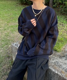 PairPair | バイヤスボーダーニット(ユニセックス)(ニット/セーター)