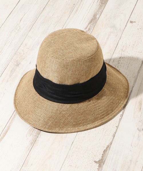 ikka（イッカ）の「疑麻ツバ広ハット（ハット・レディース・オフホワイト/ネイビー/キャメル・FREE）」の3枚目の写真