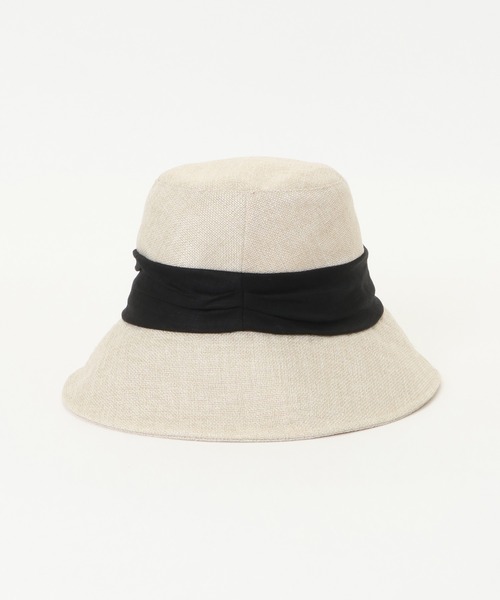 ikka（イッカ）の「疑麻ツバ広ハット（ハット・レディース・オフホワイト/ネイビー/キャメル・FREE）」の6枚目の写真
