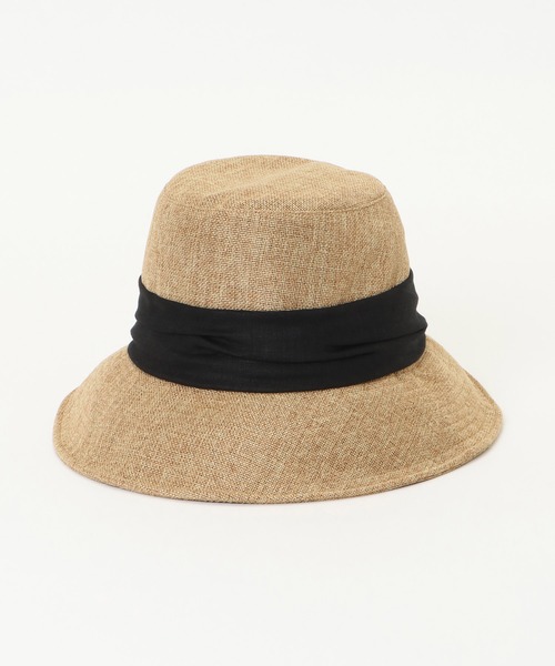 ikka（イッカ）の「疑麻ツバ広ハット（ハット・レディース・オフホワイト/ネイビー/キャメル・FREE）」の13枚目の写真