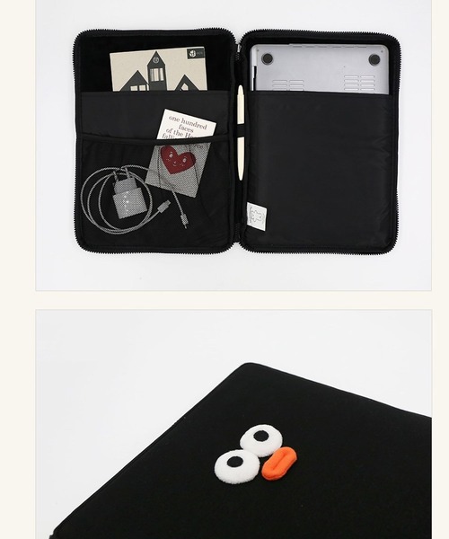 Brunch Brother（ブランチブラザー）の「Romane corp.／BRUNCH BROTHER pompomポーチ（13inch対応）  2271897（PC・タブレットケース・レディース・ブラック・0）」の8枚目の写真