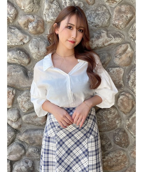 DURAS(デュラス)の「ドロップショルダーシャツ(シャツ/ブラウス・レディース・ホワイト/ブルー/グレー系その他・FREE)」の2枚目の写真