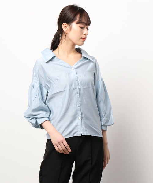 DURAS(デュラス)の「ドロップショルダーシャツ(シャツ/ブラウス・レディース・ホワイト/ブルー/グレー系その他・FREE)」の3枚目の写真