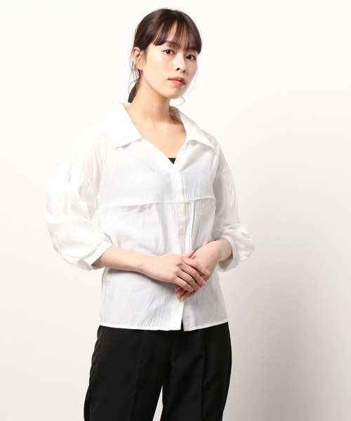 DURAS(デュラス)の「ドロップショルダーシャツ(シャツ/ブラウス・レディース・ホワイト/ブルー/グレー系その他・FREE)」の7枚目の写真