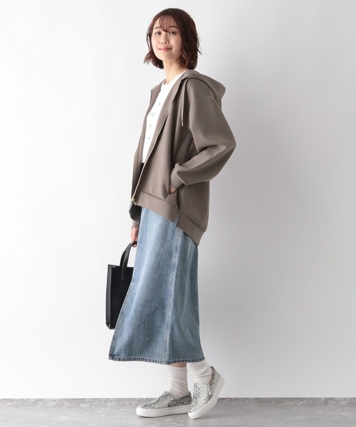 GLOBAL WORK（グローバルワーク）の「サマミエエアリーZIP／パーカー/262919（パーカー・レディース・オフホワイト/ブラック/アイボリー/ベージュ系その他3・MEDIUM/LARGE）」の12枚目の写真