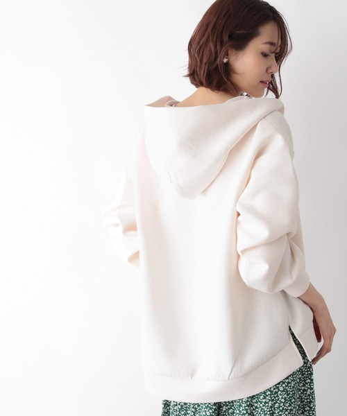 GLOBAL WORK（グローバルワーク）の「サマミエエアリーZIP／パーカー/262919（パーカー・レディース・オフホワイト/ブラック/アイボリー/ベージュ系その他3・MEDIUM/LARGE）」の7枚目の写真