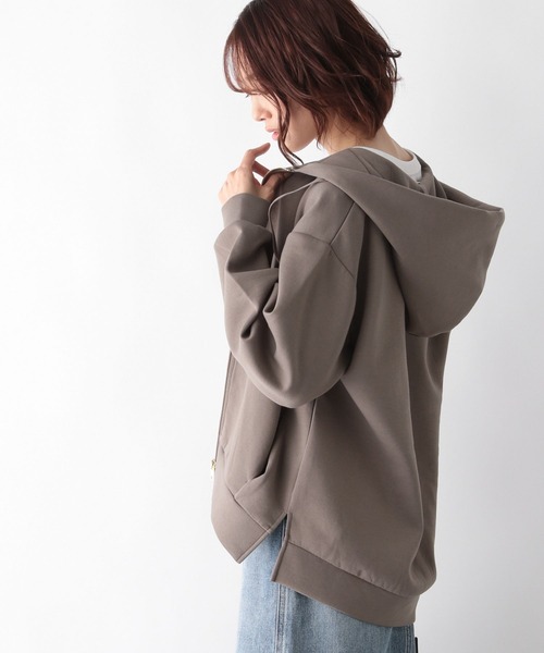 GLOBAL WORK（グローバルワーク）の「サマミエエアリーZIP／パーカー/262919（パーカー・レディース・オフホワイト/ブラック/アイボリー/ベージュ系その他3・MEDIUM/LARGE）」の14枚目の写真