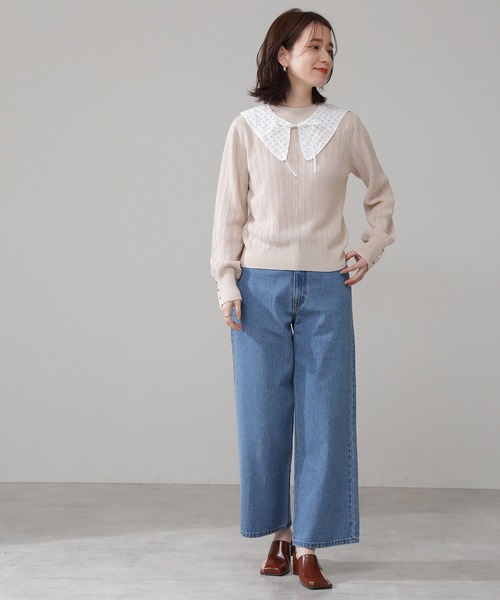 N.（N. Natural Beauty Basic）（エヌエヌナチュラルビューティーベーシック）の「[Casselini]セーラーつけ襟（付け襟・レディース・ブラック/ホワイト・ﾌﾘ-）」の9枚目の写真