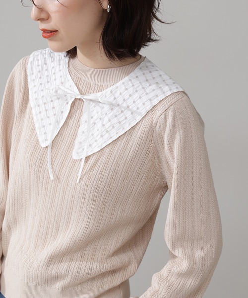 N.（N. Natural Beauty Basic）（エヌエヌナチュラルビューティーベーシック）の「[Casselini]セーラーつけ襟（付け襟・レディース・ブラック/ホワイト・ﾌﾘ-）」の8枚目の写真