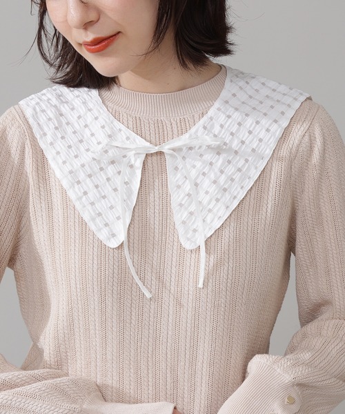 N.（N. Natural Beauty Basic）（エヌエヌナチュラルビューティーベーシック）の「[Casselini]セーラーつけ襟（付け襟・レディース・ブラック/ホワイト・ﾌﾘ-）」の3枚目の写真