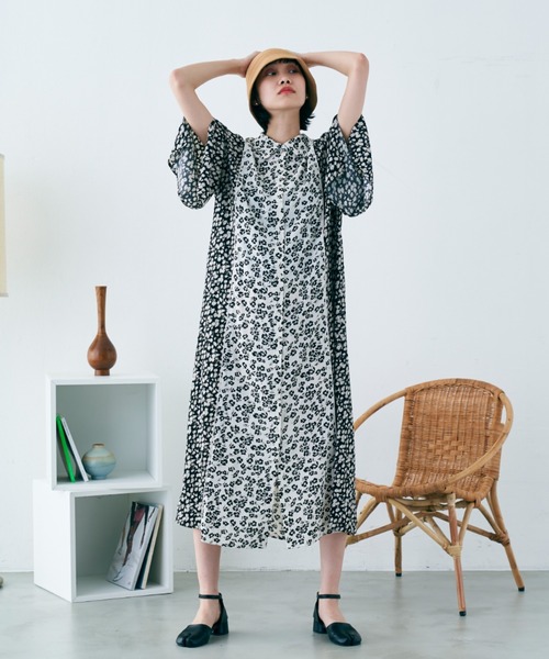 極美品 ダイアグラム 23SS ヴィンテージフラワーワンピース 36 極美品 ダイアグラム 23SS ヴィンテージフラワーワンピース 36