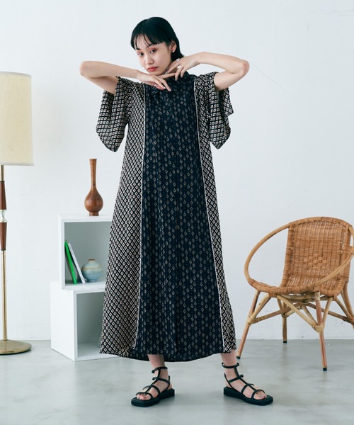 極美品 ダイアグラム 23SS ヴィンテージフラワーワンピース 36 フラワー柄 バックディティールワンピース（ワンピース