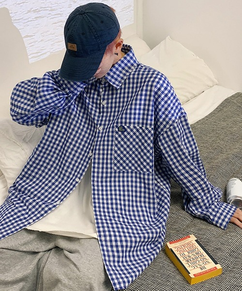 mainu マイヌ　ギンガムチェックシャツ　EMERGENCY SHIRTS mainu マイヌ ギンガムチェックシャツ EMERGENCY SHIRTS - メルカリ