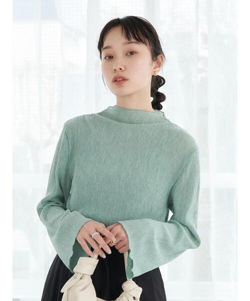 earth music&ecology（アースミュージックアンドエコロジー）の「シアープリーツカットプルオーバー（Tシャツ/カットソー・レディース・ベージュ/ライトグレー/ライトグリーン・FREE）」の5枚目の写真