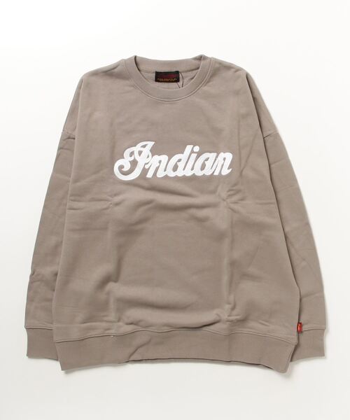 INDIAN(インディアン)の「【INDIAN】刺繍+発砲プリント オーバーサイズトレーナー(スウェット・メンズ・ブラック/グレイッシュベージュ/オフホワイト/グリーン・LARGE/MEDIUM/X-LARGE)」の3枚目の写真