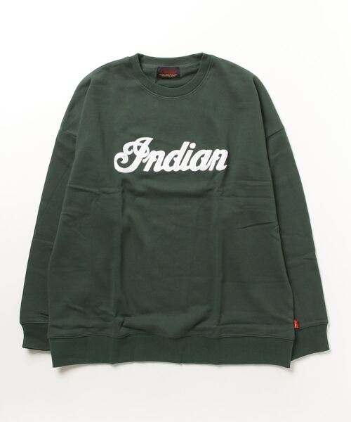 INDIAN(インディアン)の「【INDIAN】刺繍+発砲プリント オーバーサイズトレーナー(スウェット・メンズ・ブラック/グレイッシュベージュ/オフホワイト/グリーン・LARGE/MEDIUM/X-LARGE)」の4枚目の写真