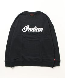 【INDIAN】刺繍+発砲プリント オーバーサイズトレーナー