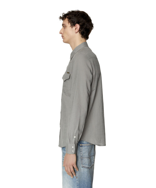 DIESEL（ディーゼル）の「メンズ ウエスタン シャツ リネンミックス（シャツ/ブラウス・メンズ・ピンク系その他/グレー・XX-LARGE/X-LARGE/SMALL/LARGE/MEDIUM/X-SMALL）」の16枚目の写真