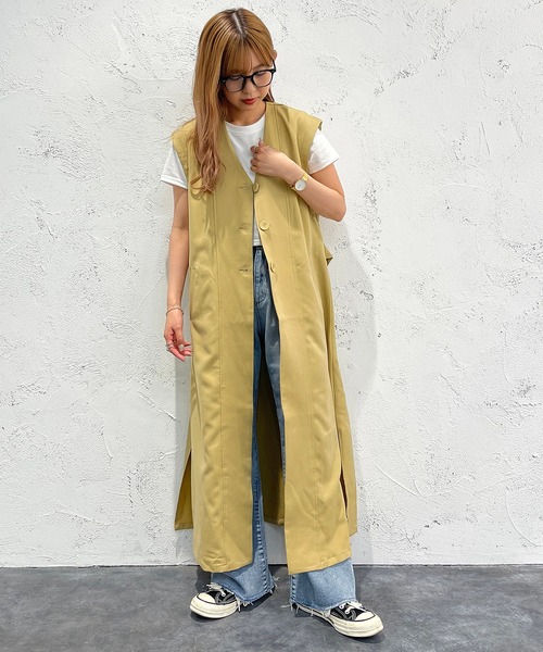 apres jour mignon（アプレジュールミニョン）の「ロングジレ【ZOZOTOWN限定アイテム】（ベスト・レディース・ブラック/イエロー/グレイッシュベージュ・フリー/X-LARGE）」の11枚目の写真