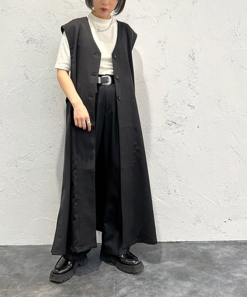 apres jour mignon（アプレジュールミニョン）の「ロングジレ【ZOZOTOWN限定アイテム】（ベスト・レディース・ブラック/イエロー/グレイッシュベージュ・フリー/X-LARGE）」の16枚目の写真