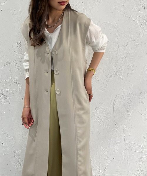 apres jour mignon（アプレジュールミニョン）の「ロングジレ【ZOZOTOWN限定アイテム】（ベスト・レディース・ブラック/イエロー/グレイッシュベージュ・フリー/X-LARGE）」の17枚目の写真