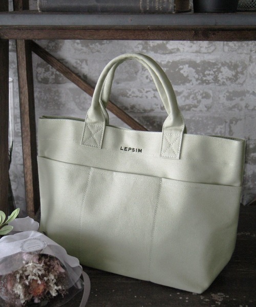 LEPSIM（レプシィム）の「キャンバスBASICトートバッグ [M]　276767（トートバッグ・レディース・ブラウン/グレー/アイボリー・ONE SIZE）」の3枚目の写真