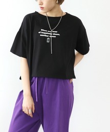 Cepica | 前後プリントショート丈Tシャツ(Tシャツ/カットソー)