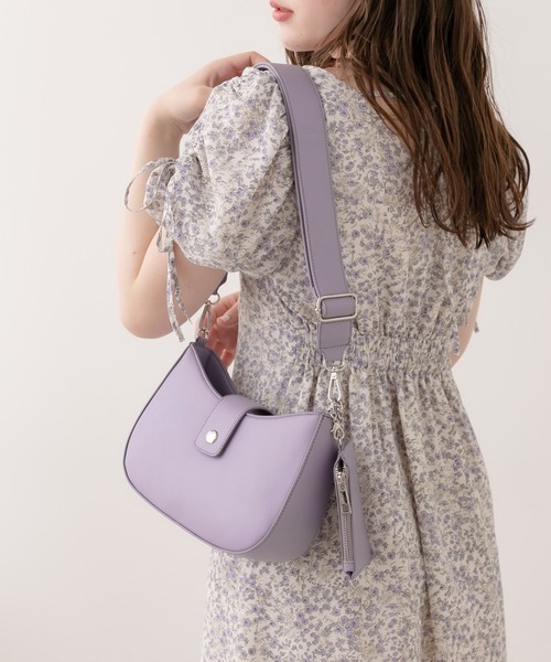 OLIVE des OLIVE(オリーブデオリーブ)の「ポーチ付きホーボーバッグ(ショルダーバッグ・レディース・ブラック/パープル/オフホワイト・FREE)」の14枚目の写真