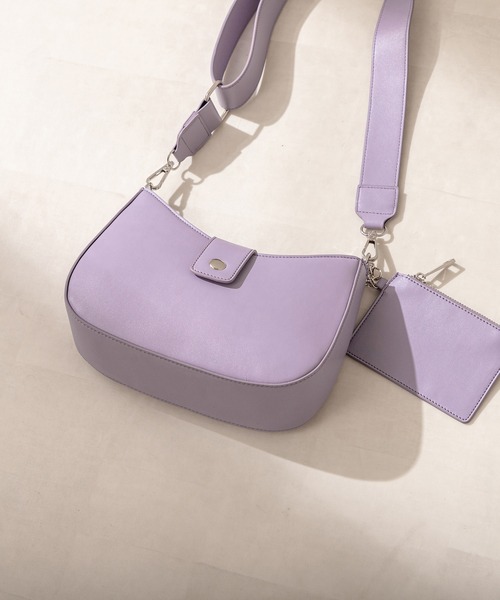 OLIVE des OLIVE(オリーブデオリーブ)の「ポーチ付きホーボーバッグ(ショルダーバッグ・レディース・ブラック/パープル/オフホワイト・FREE)」の11枚目の写真