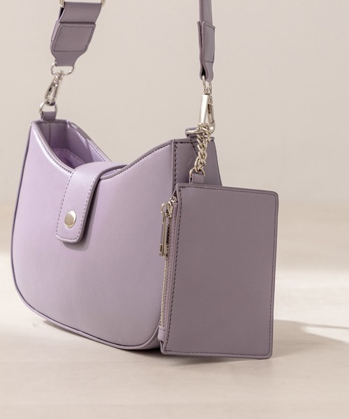 OLIVE des OLIVE(オリーブデオリーブ)の「ポーチ付きホーボーバッグ(ショルダーバッグ・レディース・ブラック/パープル/オフホワイト・FREE)」の9枚目の写真