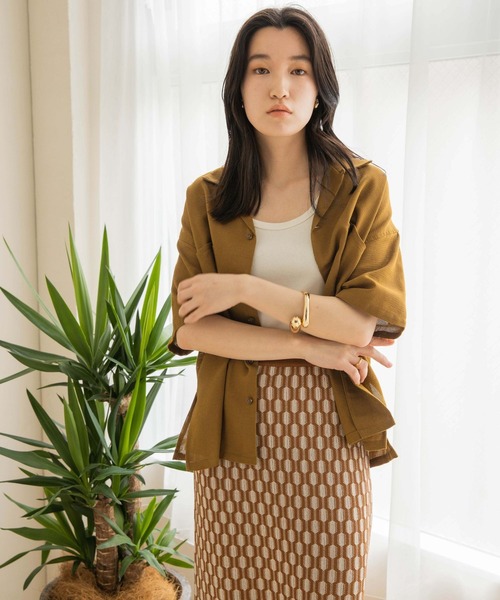 LOWRYS FARM（ローリーズファーム）の「メッシュオープンカラーシャツ