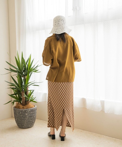 LOWRYS FARM（ローリーズファーム）の「メッシュオープンカラーシャツ