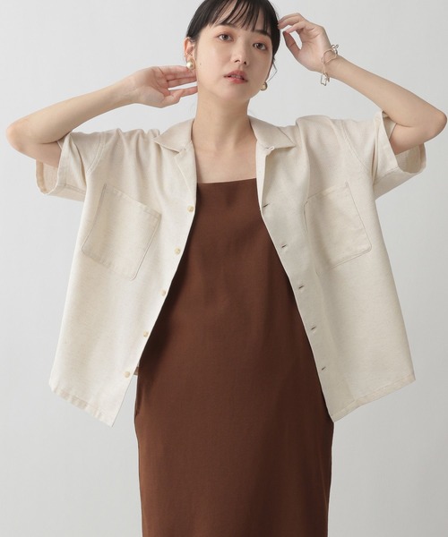 LOWRYS FARM（ローリーズファーム）の「メッシュオープンカラーシャツ